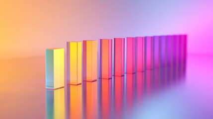 Aufkleber - Vibrant Colorful Blocks in a Minimalist Layout with Soft Lighting