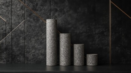 Poster - Modern Abstract Display of Cylindrical Shapes on Textured Background