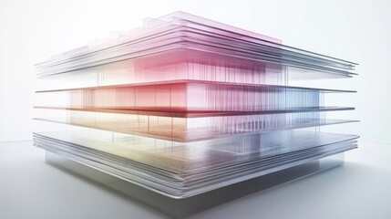 Poster - Abstract Layered Structure with Colorful Transparent Sheets