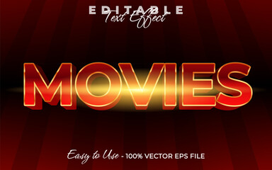 Poster - Movie Editable text style effect, Glossy 3D text style theme.