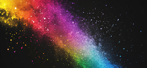 Poster - A gradient of rainbow colors with white space on the left side, against a black background