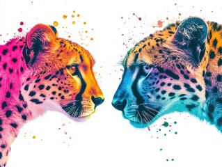 Sticker - Cheetahs facing each other