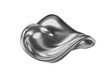 © LADALIDI - 3D abstract silver object, twisted liquid metal chrome, with smooth curvy shapes, grainy noise texture, transparent PNG background. abstract futuristic modern design