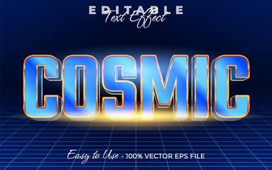 Poster - Cosmic editable text style effect, Glossy 3D text style theme.