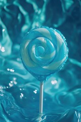 Sticker - Blue Lollipop on Blue Surface