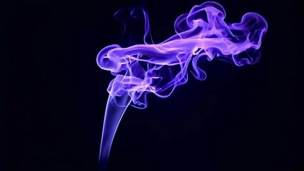 Poster - Ethereal Purple Smoke Swirls Abstract Glow in Dark Background Creating Mysterious HD Visuals