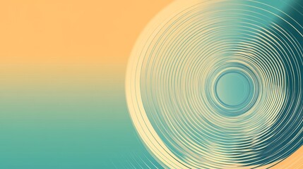 Poster - Abstract Circular Patterns in Soft Turquoise and Orange Background