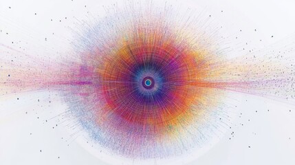 Leinwandbilder - Colorful Abstract Visualization of Data Points and Connections