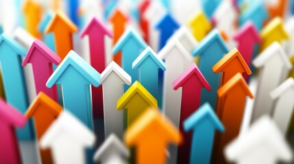 Poster - colorful arrow shapes representing growth and progress in business
