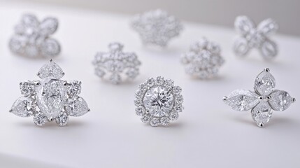 Aufkleber - Elegant Silver Rings Displayed on a Neutral Background