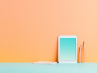 Poster - Minimalist Desk Setup for National App Day, New Year, and Independence Day Celebrating Productivity and Innovation
