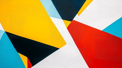 Poster - Colorful Abstract Geometric Shapes in Vibrant Urban Mural Art