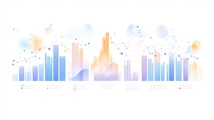 Leinwandbilder - Colorful Abstract Data Visualization With Charts and Graphs