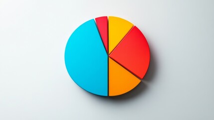 Poster - Colorful Pie Chart with Divided Segments on Light Background