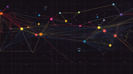 Poster - Colorful Data Visualization Abstract Network Connection Graph