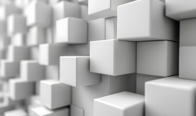 Poster - A visually striking background of white cubes in various positions and angles