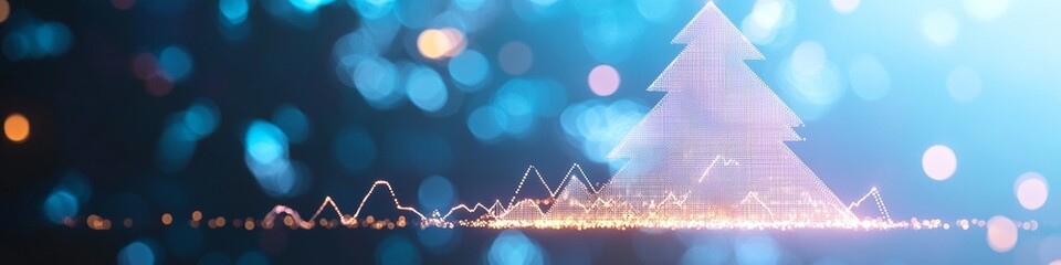 Poster - Festive Financial Trends Christmas Tree Graph Illuminates Holiday Investment Concepts