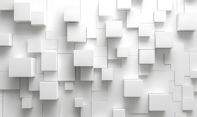 Poster - A sophisticated background with white cube blocks arranged in a stylish
