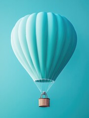 Wall Mural - blue hot air balloon in flight