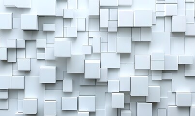 Poster - A banner with white cube blocks arranged in a random