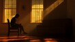 © Wida - Man Sits Alone In A Sunlit Room Contemplating