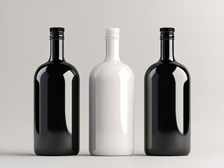 Sticker - Three Black Wine Bottles