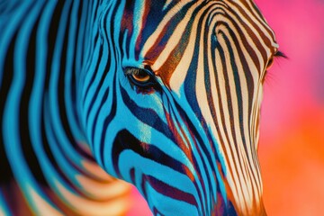 Canvas Print - Zebra Face Close Up