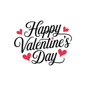 Happy Valentines day Lettering Typography Vector Illustration.