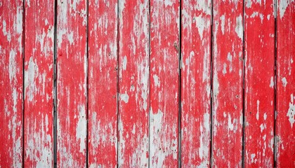 Old vintage wooden wall siding floor with painting red paint peeling worn distressed grungy texture for background wallpaper