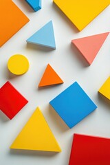 Poster - Colorful Shapes on White Surface