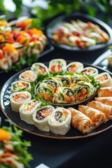 Wall Mural - Variety of foods on table