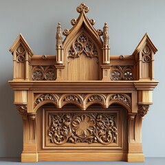 Poster - A decorative gazebo with intricate carvings on the top, suitable for outdoor settings or as a design element