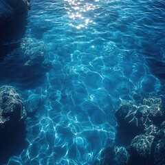 Poster - The sun's warm rays illuminate the ocean's surface
