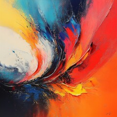 Poster - A vibrant and colorful design element on a dark background, great for use in designs where you need to add some visual interest