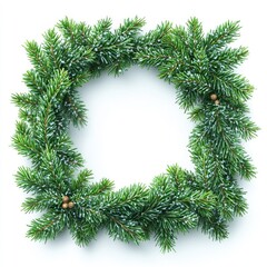 Aufkleber - A decorative Christmas wreath made from natural pine branches and pine cones