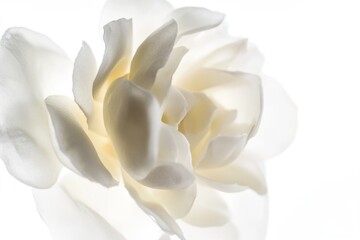 A close-up shot of a beautiful white flower sitting in a decorative vase