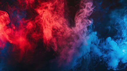 Wall Mural - red blue smoke abstract on black background motion dynamic overlay graphic minimalistic