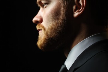 Aufkleber - A close-up shot of a businessman in a suit and tie, suitable for use in office or corporate settings