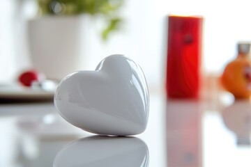 Aufkleber - A small heart-shaped object sits atop a table, perfect for decorative or symbolic use