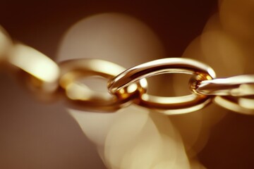 Poster - A detailed view of a chain featuring a ring, suitable for jewelry or accessory designs