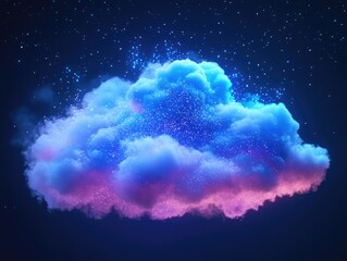 Wall Mural - cloudy night sky with stars