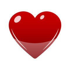 red shiny heart symbol. vector illustration isolated on white background