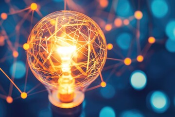 Aufkleber - A light bulb shining brightly in the darkness