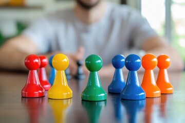 Poster - A person engaged in a board game, great for illustrations about leisure time or entertainment