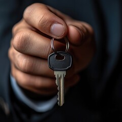 Poster - A person holding a bunch of keys in their hand, suitable for use as a concept image or for illustration purposes