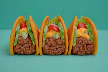 Aufkleber - A group of tacos sitting on a table, ready for serving