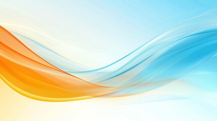 Poster - Smooth orange and blue waves create a dynamic and elegant design on a gradient background, evoking a sense of fluidity and motion while enhancing visual appeal and energy