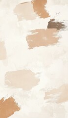 Poster - Wide brush strokes of beige, brown and white paint create an abstract modern art painting, perfect for backgrounds, wall art, or other design projects