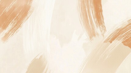Poster - Wide beige and white brushstrokes blending on a canvas create an abstract painting, showcasing a textured and artistic background perfect for contemporary design and decoration
