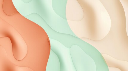 Poster - Smooth pastel-colored waves intertwine, creating a serene and dreamy atmosphere, perfect for backgrounds, presentations, or artistic projects